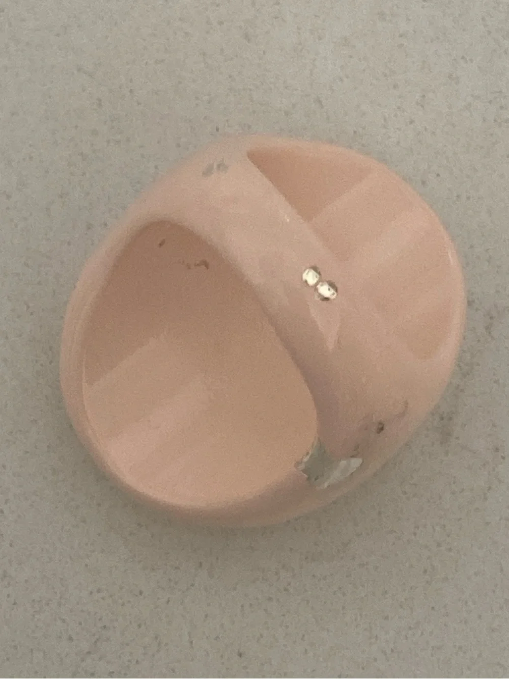 Kurt Geiger Oval Stone Cocktail Ring Pink Enamel Size 9